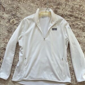 Nike White Quarter-Zip Utility Jacket with Gustavus Adolphus Logo